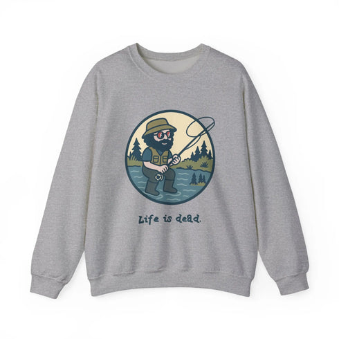 Grateful Dead - Fly Fishin' Jerry | Life is dead. Crewneck Sweatshirt - StealieShop